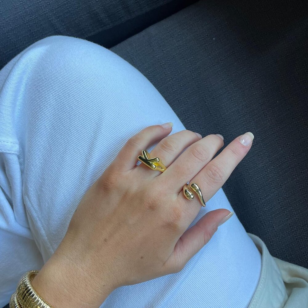 Versatile Size 9 Bridget Ring - Modern Teardrop D… - image 3